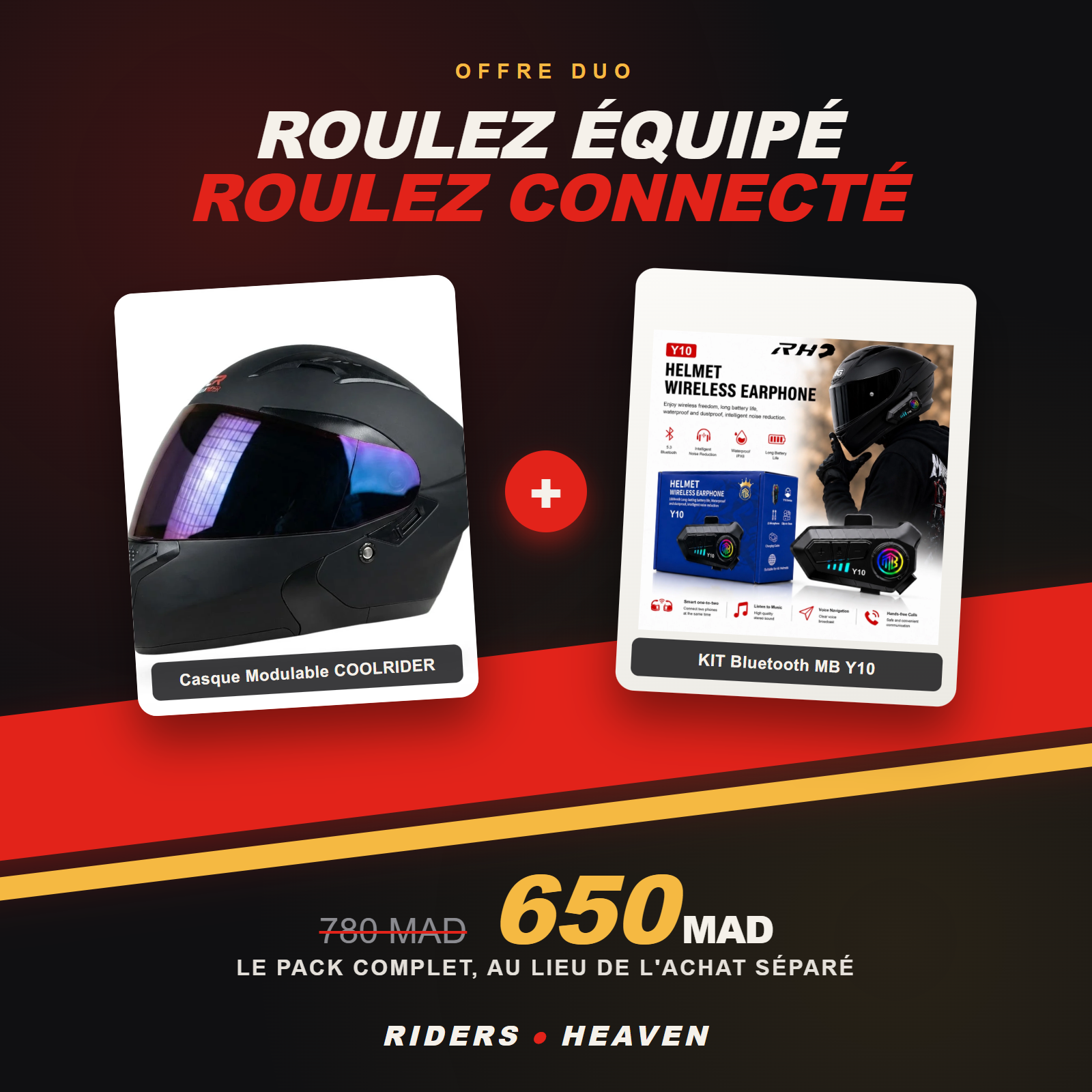 Pack COOLRIDER + Bluetooth Y10 - Offre Duo 650 MAD